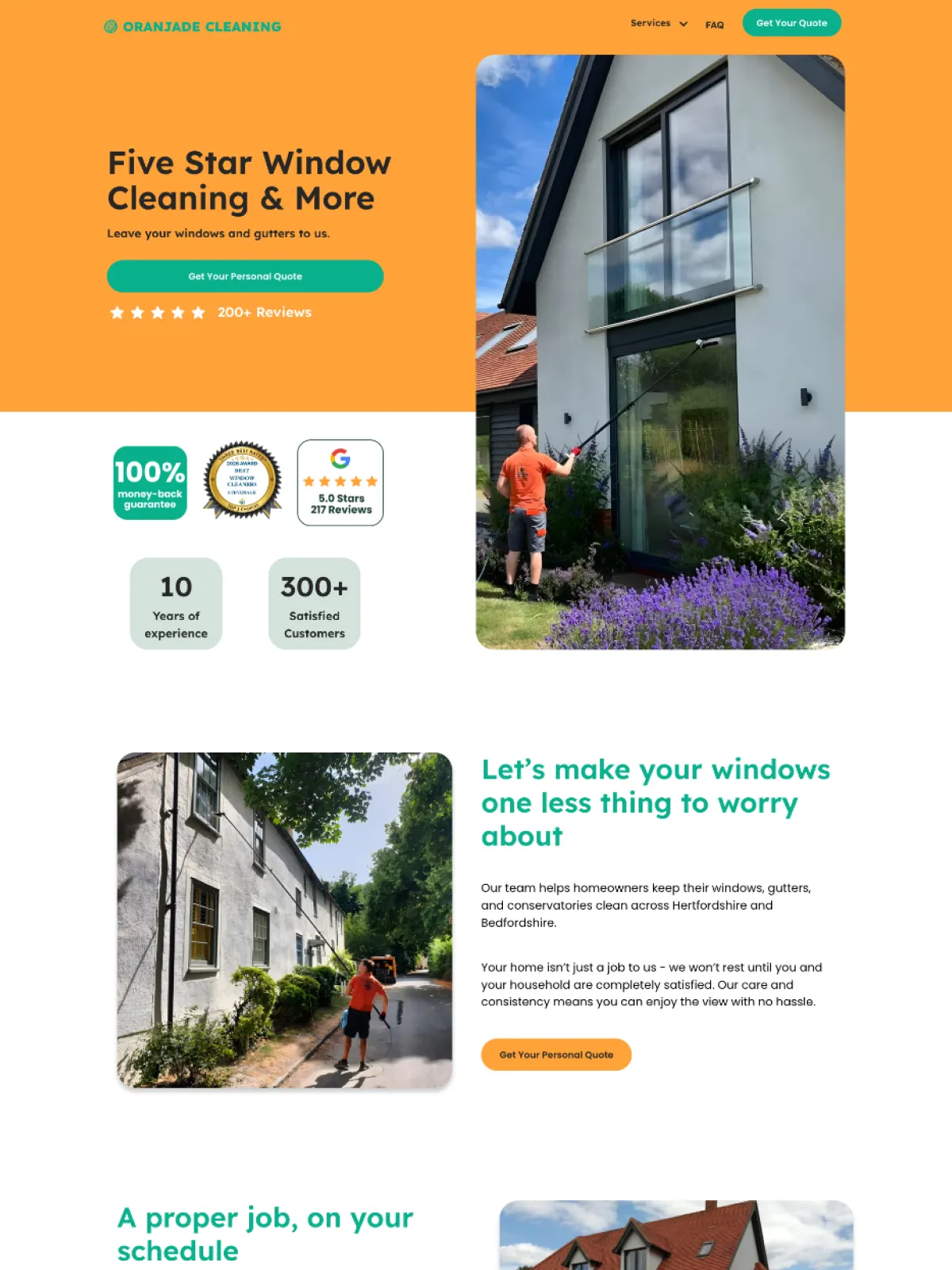 Oranjade Cleaning Website.